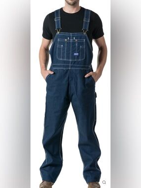 Vintage Big Smith NWT Bib Overalls Blue Jean Mens ---48X30 Made In USA